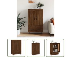 vidaXL Houten Kast - Hoge Kast - Hoge kast 69,5x31x115 cm bewerkt hout bruin eikenkleur - Bruine Kast - Eikenkast - Opslagoplossing