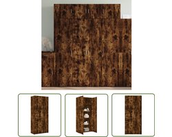 vidaXL Houten Kast - Hoge Kast - Hoge kast 80x42,5x185 cm bewerkt hout gerookt eikenkleurig - Bruine Kast - Opslagoplossing - Livingroom Furniture