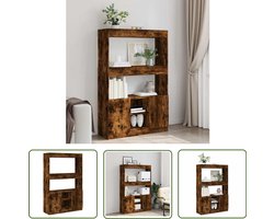 vidaXL Houten Kast - Hoge Kast - Hoge kast 92x33x140 cm bewerkt hout gerookt eikenkleurig - Bergruimte - Opbergkast - Vintage Kast