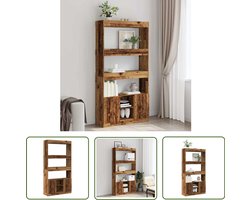 vidaXL Houten Kast - Hoge Kast - Hoge kast 92x33x180 cm bewerkt hout oud houtkleurig - Opslagoplossing - Bibliotheekkast - Vintage Kast