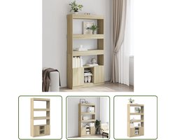 vidaXL Houten Kast - Hoge Kast - Hoge kast 92x33x180 cm bewerkt hout sonoma eikenkleurig - Kasten - Opslagoplossing - Woonkamer