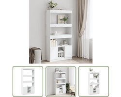 vidaXL Houten Kast - Hoge Kast - Hoge kast 92x33x180 cm bewerkt hout wit - Opslagoplossing - Bibliotheekkast - Livingroom Furniture