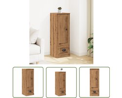 vidaXL Houten Kast - Hoogkasten - Hoge kast 36x35,5x103,5 cm bewerkt hout artisanaal eikenkleurig - Opslagoplossing - Scandinavisch Design - Eiken Kleur