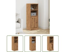 vidaXL Houten Kast - Hoogkasten - Hoge kast 36x35,5x103,5 cm bewerkt hout artisanaal eikenkleurig - Opslagoplossing - Scandinavisch Design - Vintage Kast