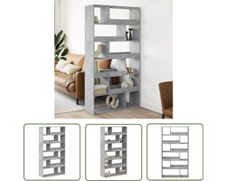 vidaXL Houten Kast - Kamerscherm - Kamerscherm 100x33x187,5 cm bewerkt hout betongrijs - Opbergsysteem - Wanddecoratie - Livingroom Furniture