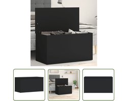 vidaXL Houten Kast - Opbergkist - Opbergkist 84x42x46 cm bewerkt hout zwart - Opslagkast - Bergruimte - Opberger