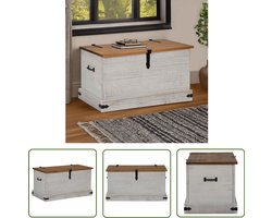 vidaXL Houten Kast - Opbergkist - Opbergkist HALDEN wit 91x48x47 cm massief grenenhout - Opbergbox - Meubels - Livingroom Furniture