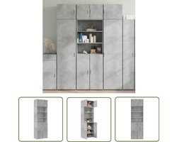 vidaXL Houten Kast - Opslagkast - Opbergkast 70x42,5x225 cm bewerkt hout betongrijs - Betonnen Kast - Opberger - Bergruimte