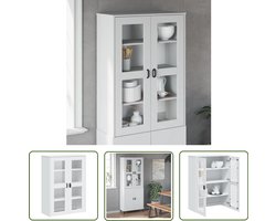 vidaXL Houten Kast - Opzetkast - Opzetkast VIKEN bewerkt hout wit - Opbergkast - Salontafel - Tv Tafel