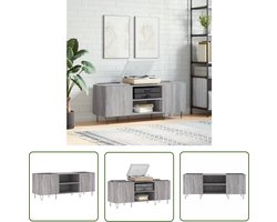 vidaXL Houten Kast - Platenkast - Platenkast 121x38x48 cm bewerkt hout grijs sonoma eikenkleurig - Grijze Kast - Media Kast - Opslagkast