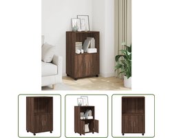 vidaXL Houten Kast - Rolkast - Rolkast 55x40x91 cm bewerkt hout bruin eikenkleurig - Opslagoplossing - Badkamerkast - Keukenkast