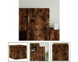 vidaXL Houten Kast - Wandkast - Wandkast 40x42,5x40 cm bewerkt hout gerookt eikenkleurig - Bergruimte - Opslagoplossing - Bruine Kast