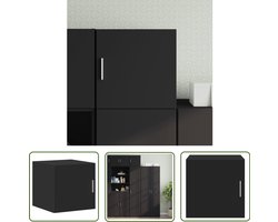 vidaXL Houten Kast - Wandkast - Wandkast 40x42,5x40 cm bewerkt hout zwart - Zwarte Kast - Opslagoplossing - Badkamermeubel