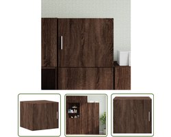 vidaXL Houten Kast - Wandkast - Wandkast 45x42,5x40 cm bewerkt hout bruin eikenkleurig - Bergruimte - Opslagoplossing - Badkamermeubel