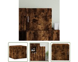 vidaXL Houten Kast - Wandkast - Wandkast 45x42,5x40 cm bewerkt hout gerookt eikenkleurig - Bruine Kast - Opbergkast - Salontafel