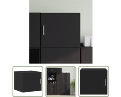 vidaXL Houten Kast - Wandkast - Wandkast 45x42,5x40 cm bewerkt hout zwart - Zwarte Kast - Opbergkast - Kleine Kast