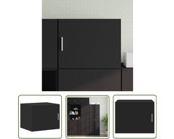 vidaXL Houten Kast - Wandkast - Wandkast 50x42,5x40 cm bewerkt hout zwart - Zwarte Kast - Opbergkast - Badkamerkast