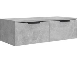 vidaXL Houten Kast - Wandkast - Wandkast 68x30x20 cm bewerkt hout betongrijs - Grijze Kast - Bergruimte - Opslagoplossing