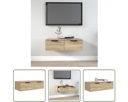 vidaXL Houten Kast - Wandkast - Wandkast 68x30x20 cm bewerkt hout sonoma eikenkleurig - Sonoma Eiken - Opslagruimte - Design Kast