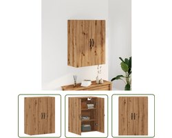 vidaXL Houten Kast - Wandkast - Wandkast 69,5x34x90 cm bewerkt hout artisanaal eikenkleurig - Opslagoplossing - Salontafel - Tv Meubel