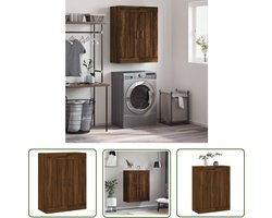 vidaXL Houten Kast - Wandkast - Wandkast 69,5x34x90 cm bewerkt hout bruin eikenkleur - Bruine Kast - Eiken Kleur - Opbergkast