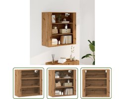 vidaXL Houten Kast - Wandkast - Wandkast 80x33x80 cm bewerkt hout artisanaal eikenkleur - Opbergkast - Badkamerkast - Keukenkast