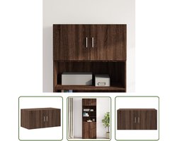 vidaXL Houten Kast - Wandkast - Wandkast 80x42,5x40 cm bewerkt hout bruin eikenkleur - Bruine Kast - Opbergkast - Badkamerkast