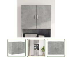 vidaXL Houten Kast - Wandkast - Wandkast 80x42,5x64 cm bewerkt hout betongrijs - Grijze Kast - Opslagoplossing - Woonaccessoires