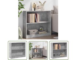 vidaXL Houten Kasten - Boekenkasten - Boekenkast 80x24x75 cm bewerkt hout betongrijs - Betonnen Grijze Meubels - Opslagkasten - Living Room Furniture