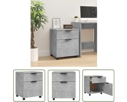 vidaXL Houten Kasten - Dossierkast - Dossierkast verrijdbaar 45x38x54 cm bewerkt hout betongrijs - Grijze Meubels - Bureau Accessoires - Opbergkasten