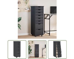 vidaXL Houten Kasten - Verrijdbaar Ladenkast - Ladekast MOSS verrijdbaar massief grenenhout grijs - Opberglade - Grenoblehouten Meubels - Flexibele Wielen