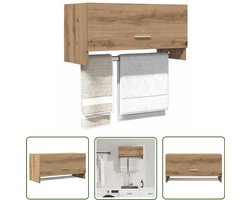 vidaXL Houten Kledingkast - Kledingkast - Kledingkast 70x32,5x35 cm bewerkt hout artisanaal eikenkleur - Opslagoplossing - Garderobe - Kasten