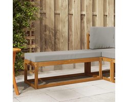 vidaXL - Houten - Krukbank - Natuurlijk - en - Licht - Grijs - 115 - x - 43 - x - 37 - cm