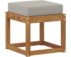 vidaXL - Houten - Krukbank - Natuurlijk - en - Licht - Grijs - 43 - x - 43 - x - 37 - cm