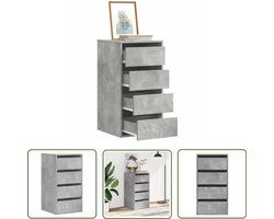 vidaXL Houten Ladekast - Ladekast - Ladekast 40x41x76 cm bewerkt hout betongrijs - Opbergkast - Betonnen Grijze Ladekast - Vintage Ladekast