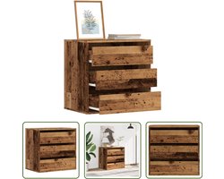 vidaXL Houten Ladekast - Ladekast - Ladekast 60x41x58 cm bewerkt hout oud houtkleurig - Opslagkast - Vintage Kast - Salontafel