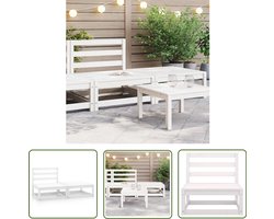 vidaXL Houten Lounge - Loungeset - 2-delige Loungeset massief grenenhout wit - Zitset - Buitendrank - Balkon Meubel