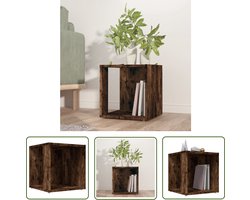 vidaXL Houten Meubilair - Bijzettafel - Bijzettafel 33x33x34,5 cm bewerkt hout gerookt eikenkleurig - Hoekkast - Kastje - Opbergmeubel