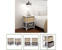 vidaXL Houten Meubilair - Nachtkastjes - Nachtkastjes 2 st hout - Rustic Furniture - Vintage Meubels - Slaapkamers
