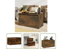 vidaXL Houten Opbergkist - Opbergkist - Opbergkist 84x42x46 cm bewerkt hout gerookt eikenkleurig - Bruine Opbergkist - Kast - Bergruimte