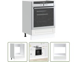 vidaXL Houten Ovenkast - Ovenkast - Ovenkast Porto bewerkt hout wit - Keukenapparatuur - Opslagoplossing - Ovenopslag