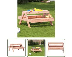 vidaXL Houten Picknicktafel - Picknicktafel Kinder - Picknicktafel voor kinderen 88x97x52 cm massief douglashout - Buitentafel Kinderen - Kids Tafel - Douglas Hout