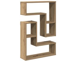 vidaXL Houten Plank - Wandplank - Wandschappen kubus 2 st 50x15x50 cm hout artisanaal eiken - Bergruimte - Opbergkast - Salontafel