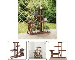 vidaXL Houten Plantendrager - Plantenstandaard - Plantenstandaard 95x25x96 cm massief vurenhout - Vuren Plantenstandaard - Indoor Plantenstandaard - Outdoor Plantenstandaard