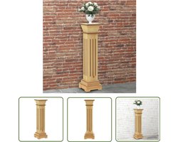 vidaXL Houten Plantendrager - Plantenstandaard - Plantenstandaard klassieke zuil vierkant 17x17x66 cm MDF hout - Vintage Plantenstandaard - Klassieke Plantenstandaard - Mdf Plantenstandaard