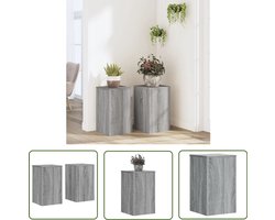 vidaXL Houten Plantenstandaard - Plantenstandaard - Plantenstandaards 2 st 30x30x50 cm bewerkt hout grijs sonoma - Plantenrek - Indoor Plant Display - Grijze Plantenstandaard