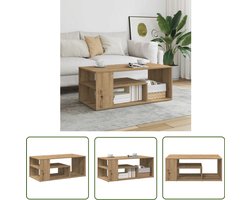 vidaXL Houten Salontafel - Salontafel - Salontafel 100x50x40 cm bewerkt hout artisanaal eikenkleurig - Eikenhouten Salontafel - Living Room Furniture - Coffee Table