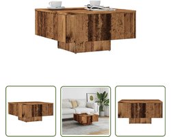vidaXL Houten Salontafel - Salontafel - Salontafel 60x60x31,5 cm bewerkt hout oud houtkleurig - Vintage Salontafel - Coffee Table - Tv Stand