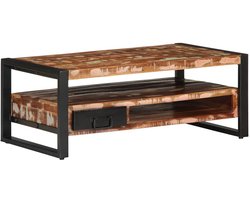 vidaXL Houten Salontafel - Salontafel - Salontafel 90x50x36 cm massief gerecycled hout meerkleurig - Vintage Salontafel - Industrieel Design - Recycled Wood Furniture