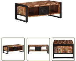 vidaXL Houten Salontafel - Salontafel - Salontafel 90x50x36 cm massief gerecycled hout meerkleurig - Vintage Salontafel - Industrieel Salontafel - Recycled Wood Furniture